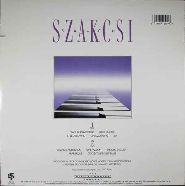 Béla Szakcsi Lakatos - Sa-chi, Electronic, Jazz, Downtempo, Easy Listening, 1988 - GRP, US, Vinyl 1x LP, Album