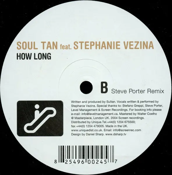 Soul Tan Feat. Stephanie Vezina - How Long, Electronic, Progressive House, 2004 - Screen Recordings, Italy, Vinyl 1x 12", 33 