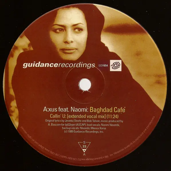 A:xus Feat. Naomi N' Sembi - Baghdad Café, Electronic, Deep House, 1999 - Guidance Recordings, US, Vinyl 1x 12", 33 ⅓ RPM