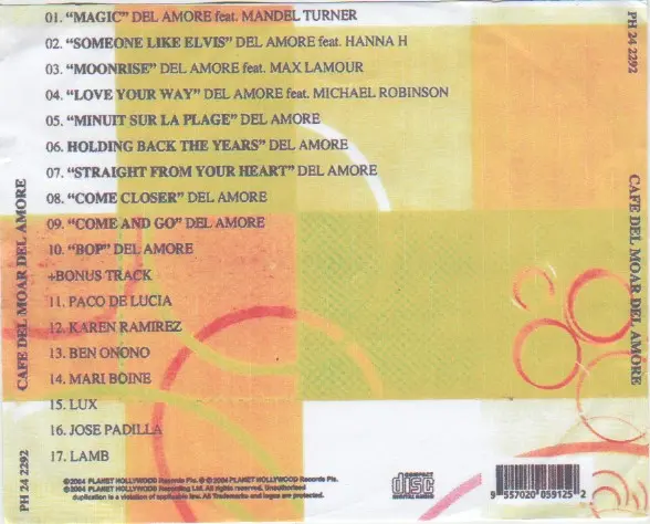 Del Amore - Tome 1, Electronic, House, 2003 - DJ Center Records, France, Vinyl 1x 12"