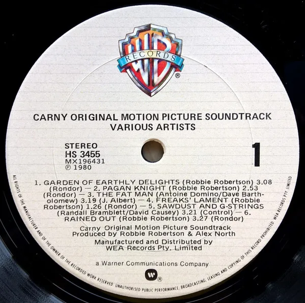 Album cover for Carny by Robbie Robertson, Alex North