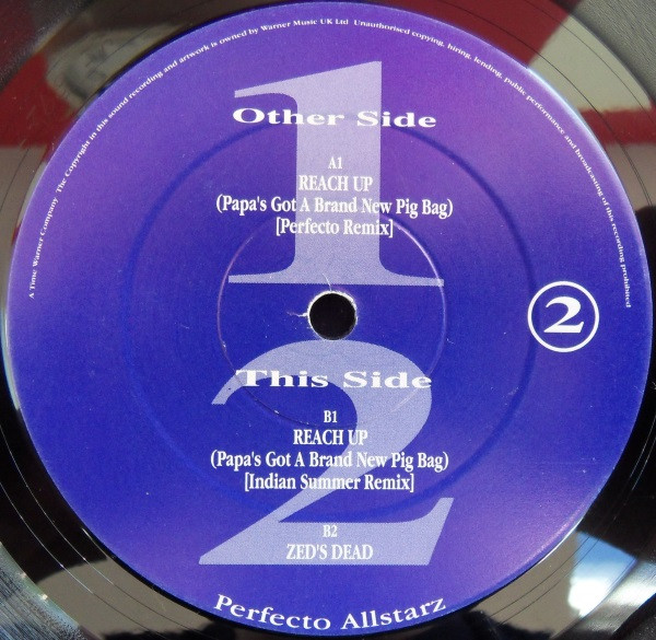Perfecto Allstarz - Reach Up (Papa's Got A Brand New Pig Bag), Electronic, Goa Trance, Trance, 1995 - EastWest, Perfecto, UK,