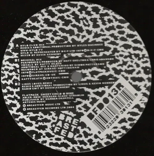 Flat Pack - Sweet Child O Mine, Electronic, Electro, House, 2004 - Breastfed, UK, Vinyl 1x 12", 33 ⅓ RPM