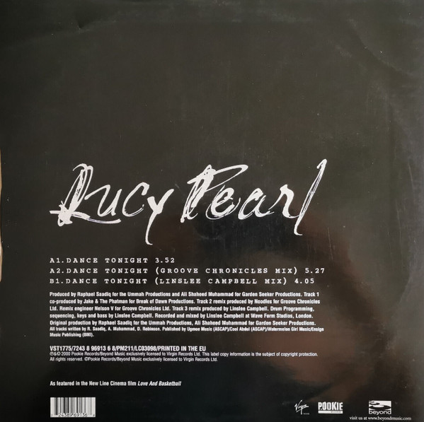 Lucy Pearl - Dance Tonight, Electronic, Funk / Soul, UK Garage, 2000 - Beyond (3), Pookie Records (2), Virgin, UK, Vinyl 1x 1