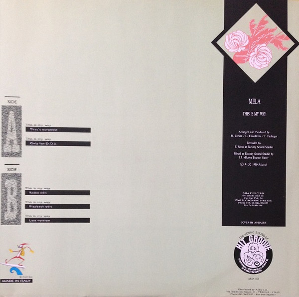 Mela - This Is My Way, Electronic, Eurobeat, Hi NRG, 1990 - Asia Records, Italy, Vinyl 1x 12", 45 RPM
