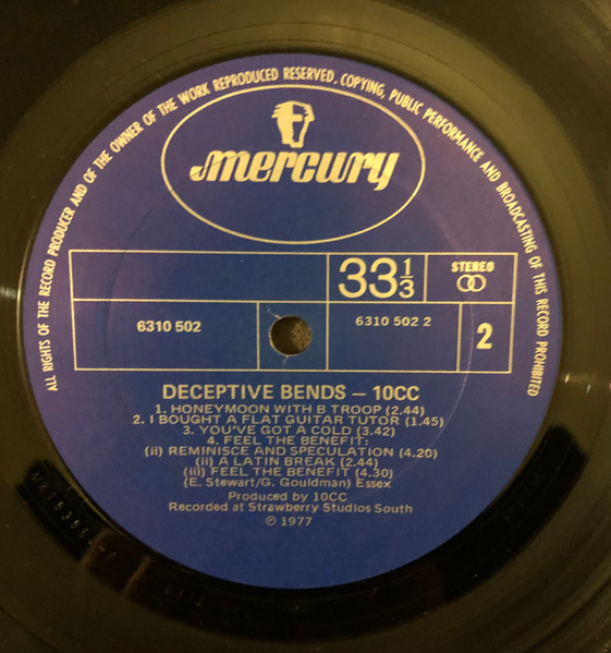 10cc - Deceptive Bends, Rock, Pop Rock, 1977 - Mercury, Australia, Vinyl 1x LP, Album Gatefold