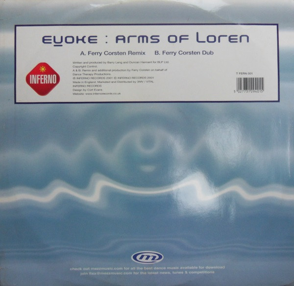 E'voke - Arms Of Loren, Electronic, Trance, 2002 - Inferno, UK, Vinyl 1x 12", 45 RPM
