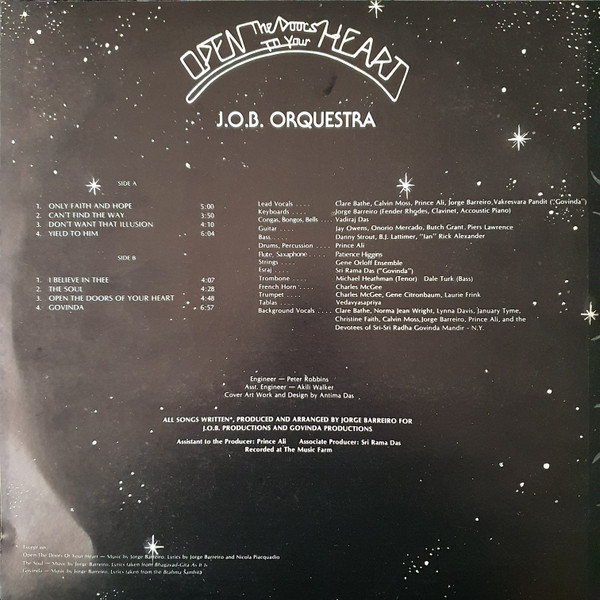 J.O.B. Orquestra - Open The Doors To Your Heart, Funk / Soul, Disco, Funk, Soul, Not On Label, Australia, Vinyl 1x LP, Album
