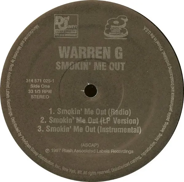 Warren G Featuring Ronald Isley - Smokin' Me Out, Hip Hop, 1997 - Def Jam Music Group Inc., G-Funk Music, Rush Associated Lab