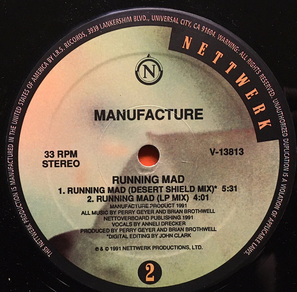 Manufacture - A Measured Response (Instant Addiction Mix), Electronic, Industrial, 1991 - Nettwerk, US, Vinyl 1x 12", 33 ⅓ RP