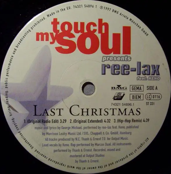 Album cover for Last Christmas by Touch My Soul Presents Ree-Lax