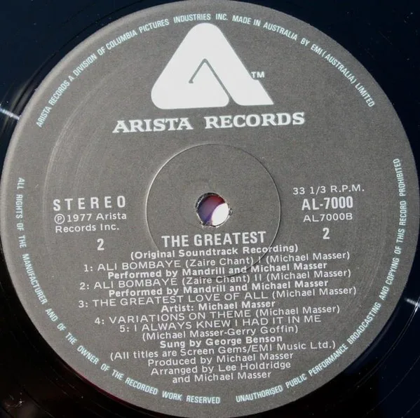 Album cover for Muhammad Ali In "The Greatest" (Original Soundtrack) by Mandrill / Michael Masser / George Benson