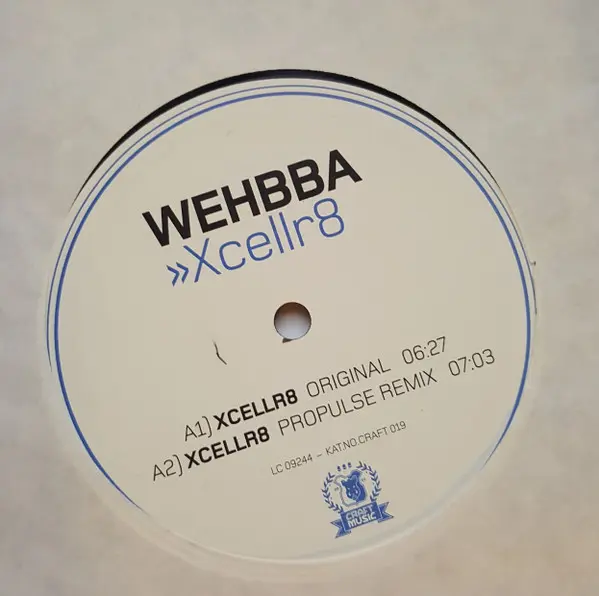 Wehbba - Xcellr8, Electronic, Electro, 2007 - Craft Music, Germany, Vinyl 1x 12"