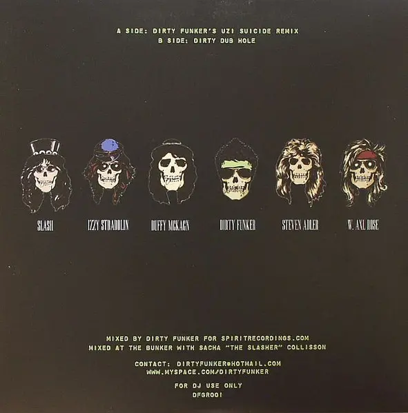 Guns N' Roses - Welcome To The Jungle (The Dirty Funker Remixes), Electronic, House, 2007 - Spirit Recordings, UK, Vinyl 1x 1