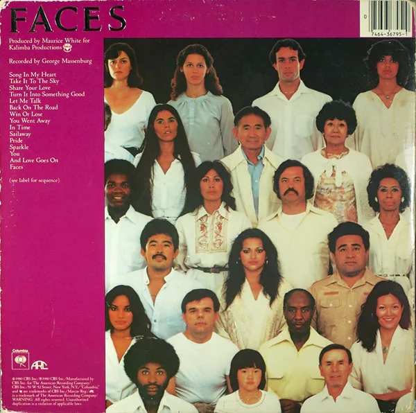 Album cover for Faces by Earth, Wind & Fire