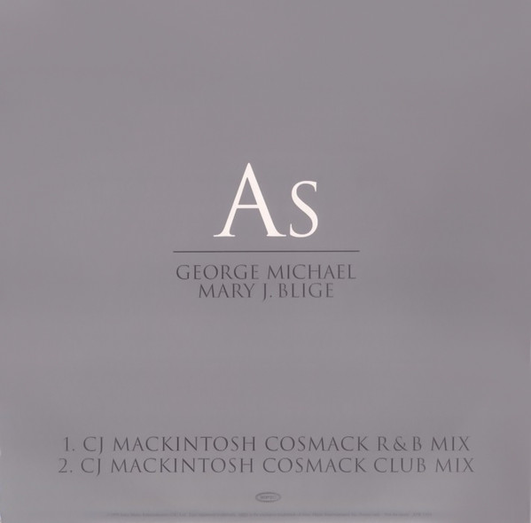 George Michael & Mary J. Blige - As (CJ Mackintosh Mixes) - 1999 - House - Epic - Vinyl 1x 12", Promo, 45 RPM