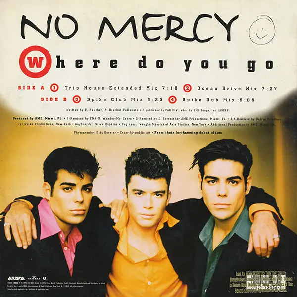 No Mercy - Where Do You Go, Electronic, Dance-pop, Freestyle, House, 1996 - Arista, US, Vinyl 1x 12", 33 ⅓ RPM