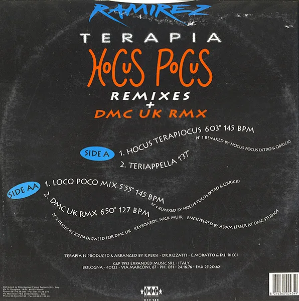 Album cover for Terapia (Hocus Pocus Remixes + DMC UK Rmx) by Ramirez