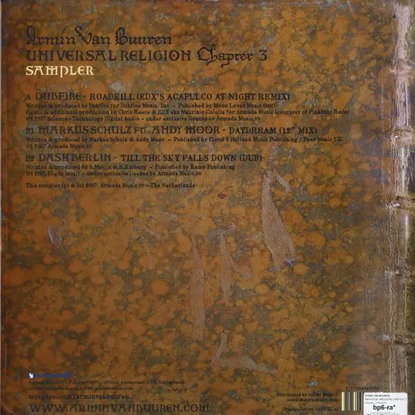 Armin van Buuren - Universal Religion Chapter 3 Sampler, Electronic, Progressive Trance, Trance, 2007 - Armada (4), Netherlan