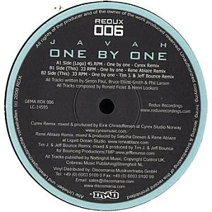 Album cover for One By One by Javah (2)