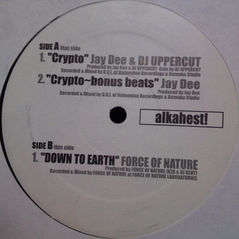 Jaydee & DJ Uppercut / Force Of Nature - Crypto / Down To Earth, Electronic, Hip Hop, Abstract, Downtempo, Instrumental, Trip