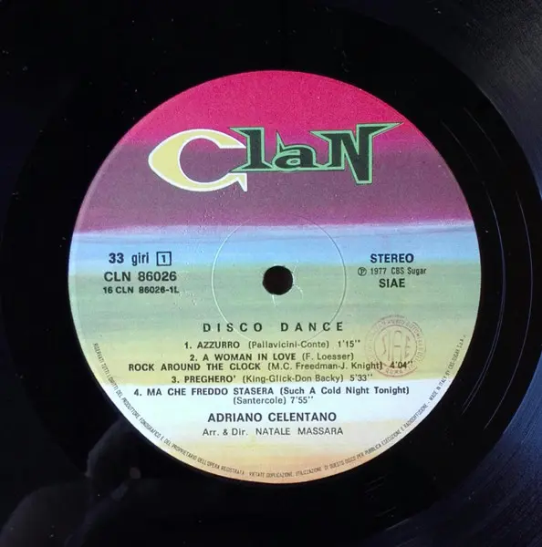 Adriano Celentano - Disco Dance, Funk / Soul, Disco, 1977 - Clan Celentano, Italy, Vinyl 1x LP, Album