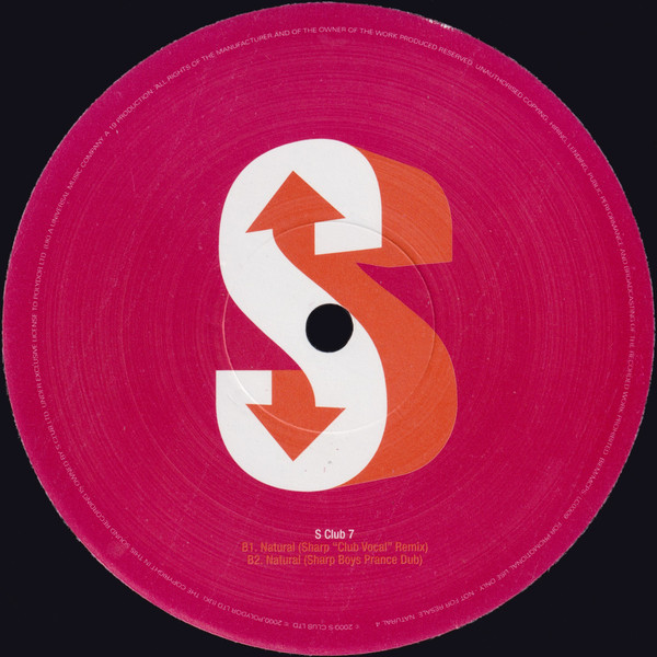 S Club 7 - Natural, Electronic, Euro House, House, Synth-pop, 2000 - Polydor, UK, Vinyl 1x 12", Promo