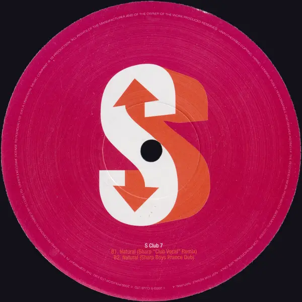 S Club 7 - Natural, Electronic, Euro House, House, Synth-pop, 2000 - Polydor, UK, Vinyl 1x 12", Promo