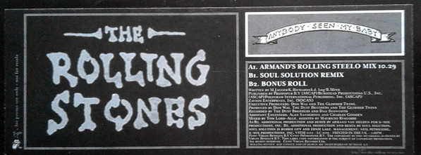 Rolling Stones, The - Anybody Seen My Baby, Electronic, House, 1997 - Virgin, UK, Vinyl 1x 12", Promo
