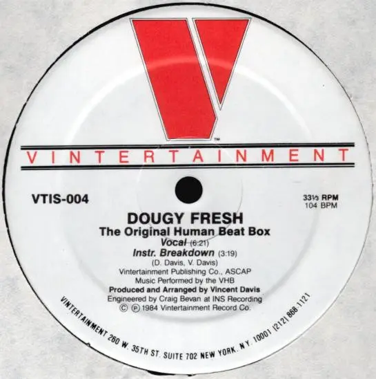 Doug E. Fresh - The Original Human Beat Box, Hip Hop, Electro, Vintertainment, US, Vinyl 1x 12", 33 ⅓ RPM, Reissue