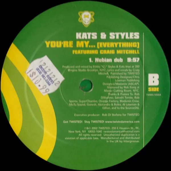 Kats & Styles - You're My... (Everything), Electronic, Progressive House, Tribal House, 2002 - Twisted America Records, US, V