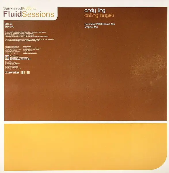 Andy Ling - Calling Angels (Disc 1), Electronic, Breaks, Progressive Trance, 2004 - Fluid Sessions, US, Vinyl 1x 12"