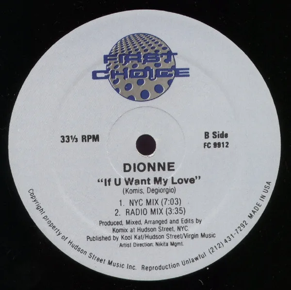 Album cover for If U Want My Love by Dionne