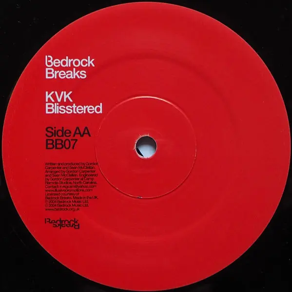 KVK - Reality Theory / Blisstered, Electronic, Progressive Breaks, 2004 - Bedrock Breaks, UK, Vinyl 1x 12", 33 ⅓ RPM
