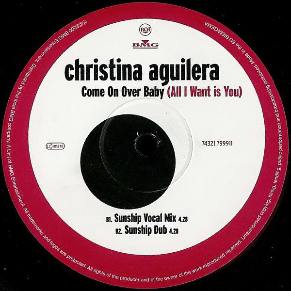Christina Aguilera - Come On Over Baby (All I Want Is You), Electronic, Hip Hop, Garage House, UK Garage, 2000 - BMG, RCA, UK