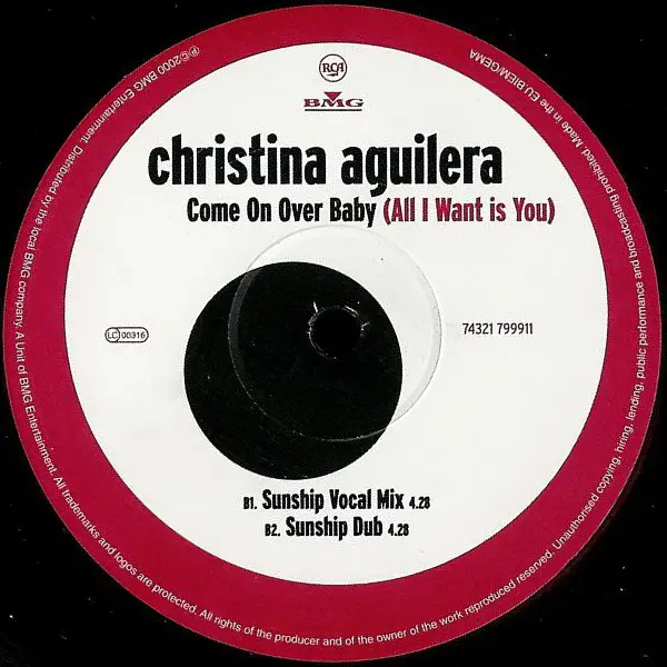 Christina Aguilera - Come On Over Baby (All I Want Is You), Electronic, Hip Hop, Garage House, UK Garage, 2000 - BMG, RCA, UK