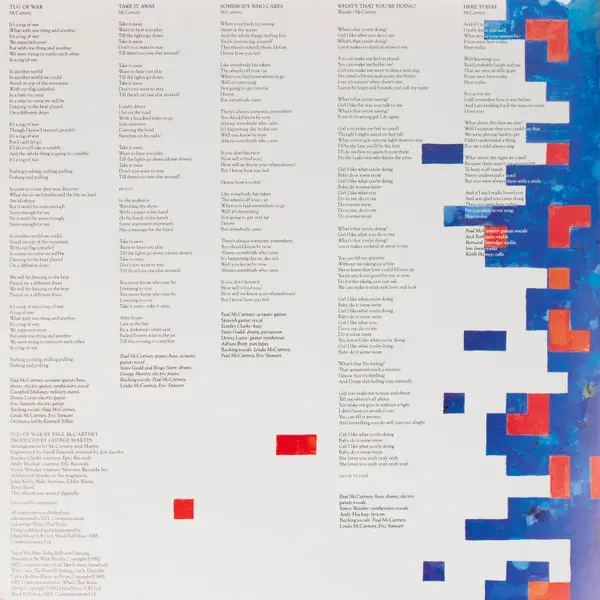 Paul McCartney - Tug Of War, Pop, Rock, Pop Rock, 1982 - MPL (2), Odeon, Japan, Vinyl 1x LP, Album, Stereo 2nd Press