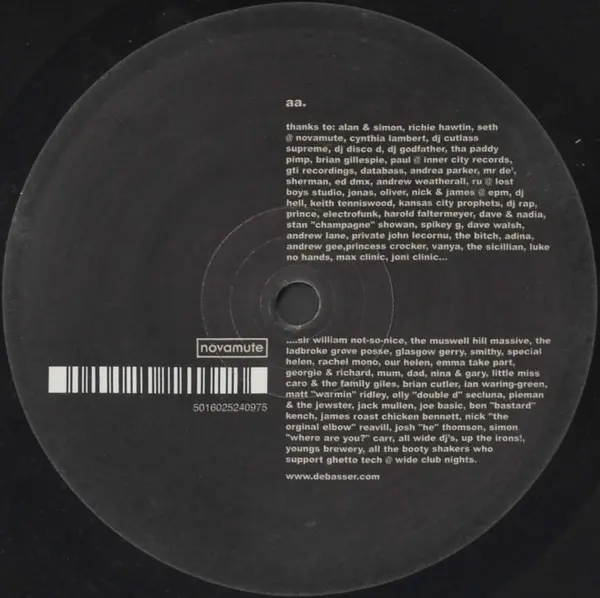 Debasser - Fat Girls, Electronic, Breaks, Electro, 2002 - NovaMute, UK, Vinyl 1x 12", Single