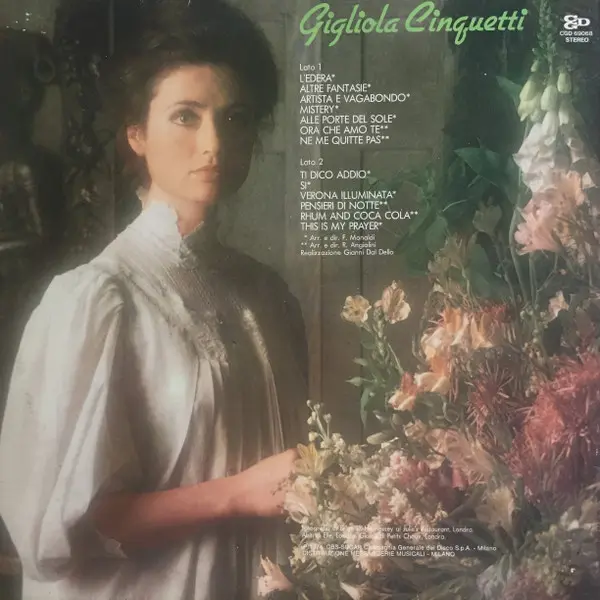 Gigliola Cinquetti - Gigliola Cinquetti - 1974 -Chanson, Europop, Vocal -CGD -Vinyl 1x LP, Album, Stereo