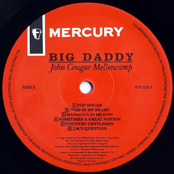 Album cover for Big Daddy by John Cougar Mellencamp