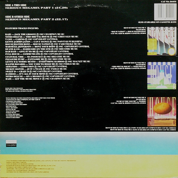 Various - Best Of House Megamix - 1987 - Acid House, Garage House, House - Serious Records (2) - Vinyl 1x LP, Mixed, Compilat