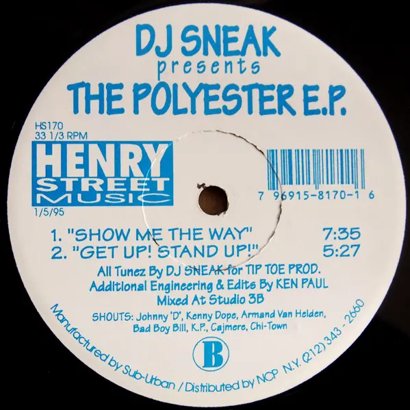 DJ Sneak - The Polyester E.P., Electronic, House, 1995 - Henry Street Music, US, Vinyl 1x 12", 33 ⅓ RPM, EP