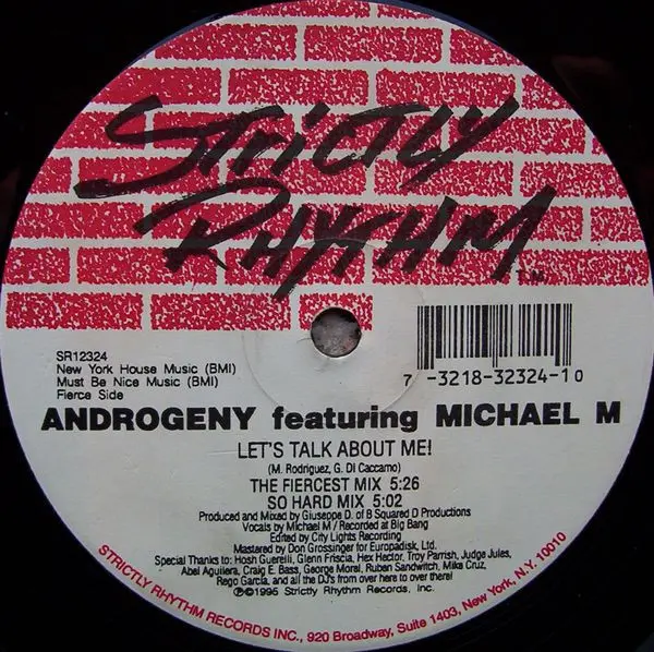 Androgeny Featuring Michael M - Let's Talk About Me!, Electronic, House, 1995 - Strictly Rhythm, US, Vinyl 1x 12", 33 ⅓ RPM