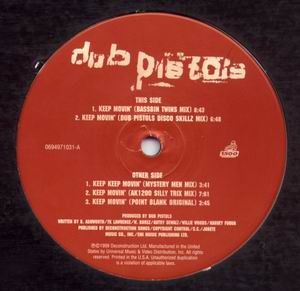 Dub Pistols - Keep Movin', Electronic, Breakbeat, 1999 - 1500 Records, US, Vinyl 1x 12", Single