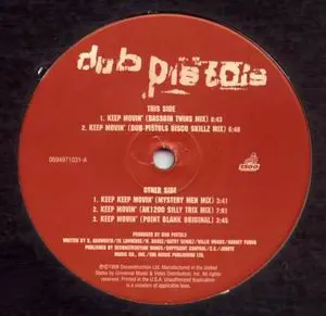 Dub Pistols - Keep Movin', Electronic, Breakbeat, 1999 - 1500 Records, US, Vinyl 1x 12", Single