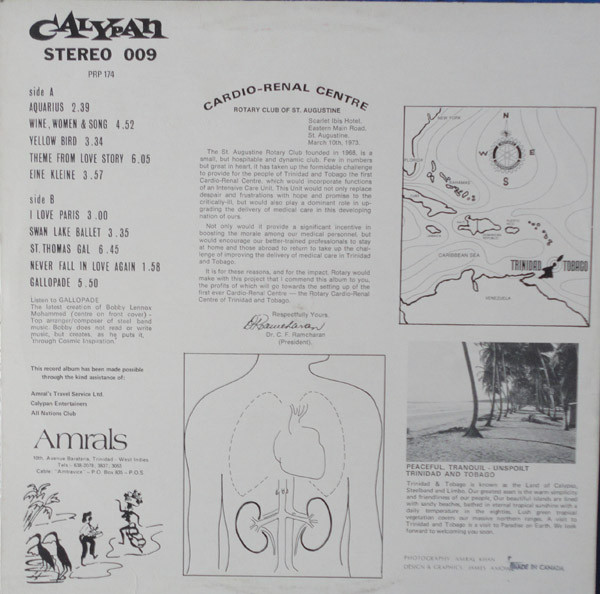 Amral's Trinidad Cavaliers - Amral's Trinidad Cavaliers, Reggae, Steel Band, Calypan, Canada, Vinyl 1x LP, Album