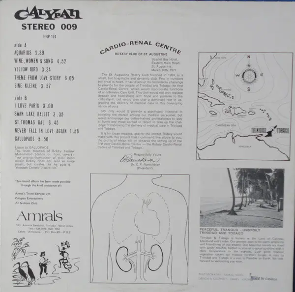 Amral's Trinidad Cavaliers - Amral's Trinidad Cavaliers, Reggae, Steel Band, Calypan, Canada, Vinyl 1x LP, Album