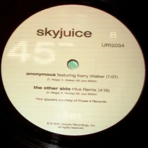 Skyjuice - The Other Side, Electronic, Breakbeat, Drum n Bass, 1998 - Ubiquity, US, Vinyl 1x 12", 45 RPM