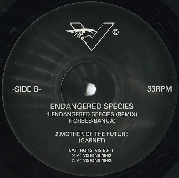 Endangered Species - Endangered Music, Electronic, Deep House, House, Jazzdance, 1992 - V4 Visions, UK, Vinyl 1x 12", 33 ⅓ RP