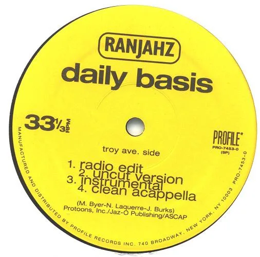 Album cover for Daily Basis / Street Life by Da Ranjahz